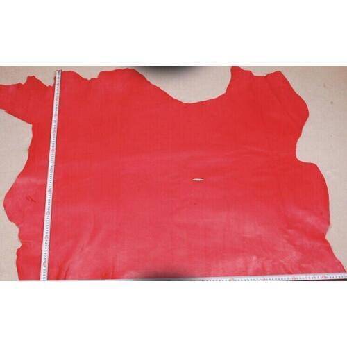 Red Genuine Pig grain skin leather material sale by whole piece
