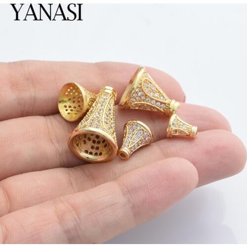 Brass Tassle Bead Caps DIY Jewelry Findings Handmade Earrings Bracelet Cubic Zirconia Necklace Making