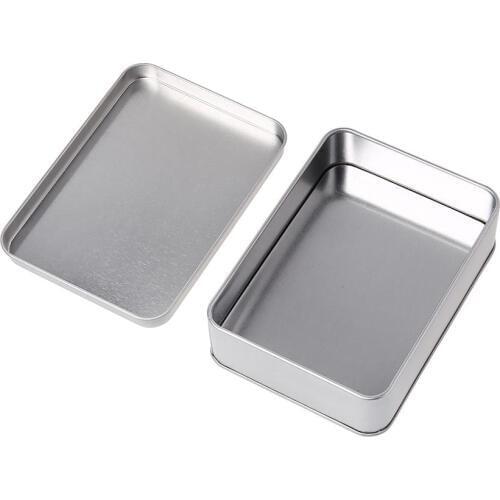 Mini Metal Tinplate Silver Storage Box Case Organizer For Money Coin Candy Key