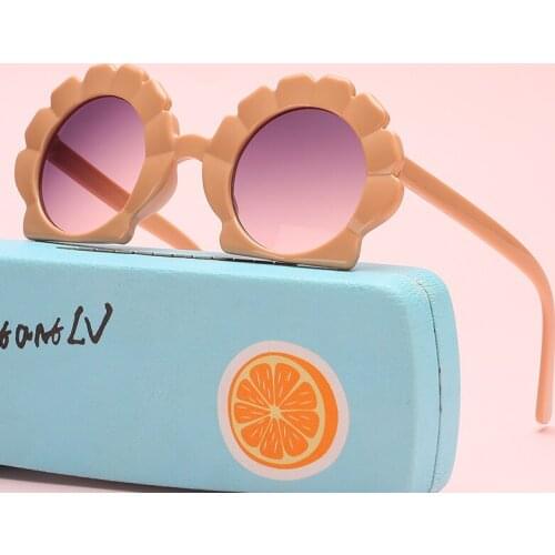 Fashion Round Sun Flower Children Sunglasses Classic Trend Girls Boys Mirror Vintage Kids Sun Glasses Cute Baby Eyewear Uv400
