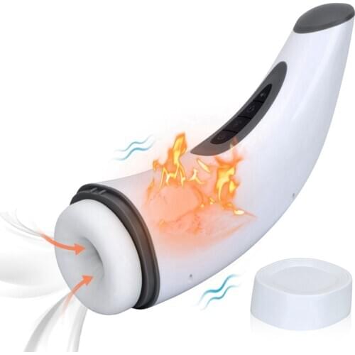 Powerful Vibrator Male Masturbator Cup Penis Training Automatic Vagina Pussy Sucking Heating Blowjob Oral Sex Toys For Man Adult