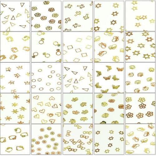 1000pcs Nail Decals Metal Stud 32-Styles Nail art Rivet Charms Nails Accessories 3D Nail Art Decorations Non-adhesive Sticker
