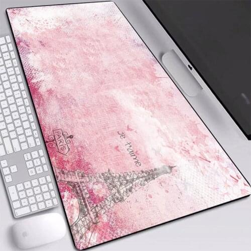 Marble Pattern Full Desk Mice Mats with Natural Rubber Long Desktop Laptop Pads Precision Seam Gaming Mouse Pads for Office Desk