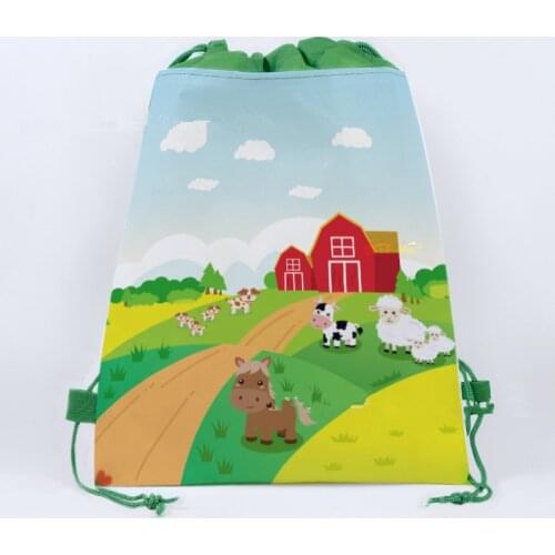 Non-woven Farm Animals Party Gifts Bags Baby Shower Candy Bags Kids Gifts Packing Backpack Boys Girls Birthday Party Decorations