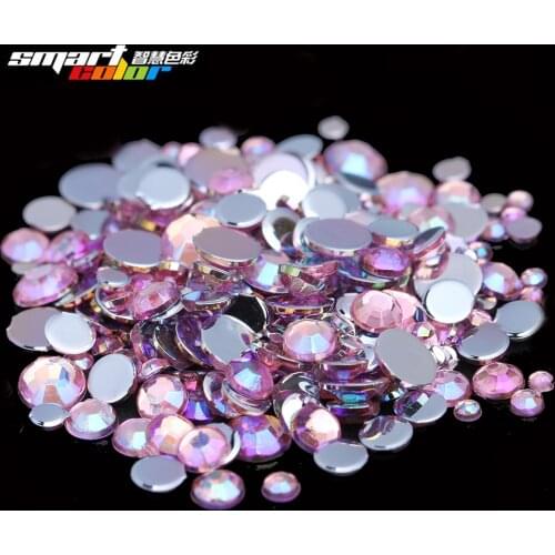 Newest Fashion Pink AB Color Many Sizes Acrylic Rhinestones Shoes Clothing Decorations Sparkling Nail Art Decorations