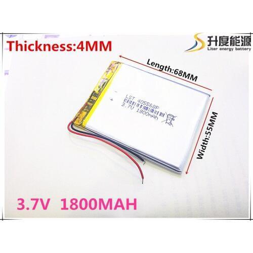 Newest 405568 Lithium Polymer Battery 3.7V 1800 mAh Li ion Rechargeable Accumulator For Mobile Power Bank DIY E-book