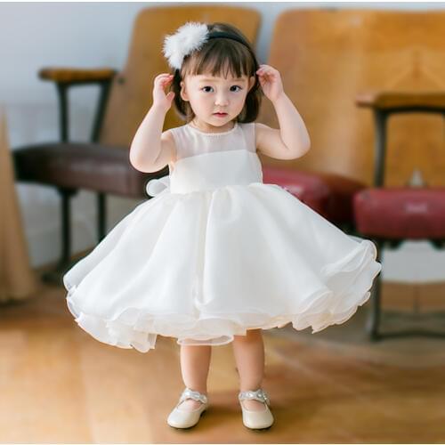 Newborn Baby Girl Dresses Beads Tulle Princess Baby Infant Christening Gown 1 Year Birthday Dress vestido infantil for 0-6 years