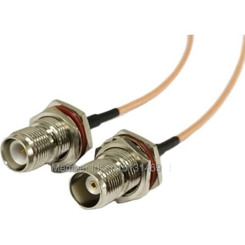New TNC Female bulkhead nut Switch RP-TNC Female Jack male pin RG316 cable Adapter Wholesale Fast Ship 15CM 6"