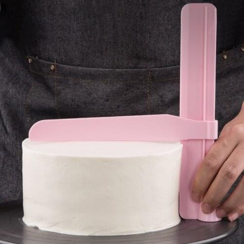 Cake Screed Adjustable Height Scraper Smoother Plastic Cake Spatula Household Kitchen Baking Gadget Tools DIY Bakeware