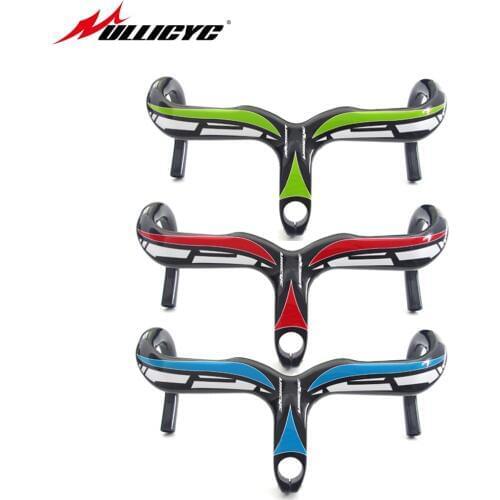 Ullicyc Full Carbon Handlebar Internal Road Handlebar 400/420/440mm With Stem 90/100/110/120mm Carbon Cycling YT418