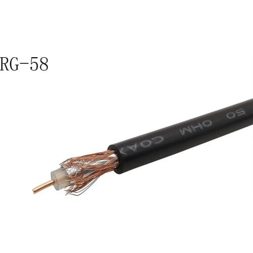Black RG-58 RG58U Coax Pigtail Wire Cables RG58 50 ohm RF Coaxial Cable 3M 5M 10M 15M 20M 25M 30M 40M 50 Meters