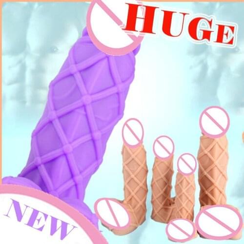 Super Huge Dildo Realistic Female Masturbation Anal Butt Plugs Female Big Dick Soft Artificial Penis Adult Sex Toy for Men Woman