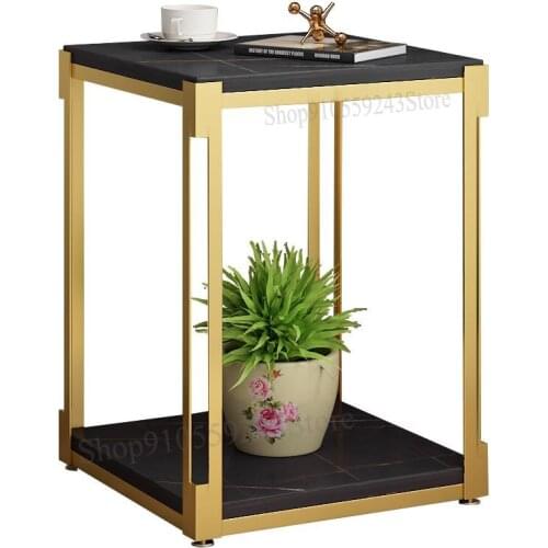 Light Luxury Modern Marble Sofa Corner Table Small Apartment Square Table Bedroom Bedside Table Simple Nordic Small Coffee Table