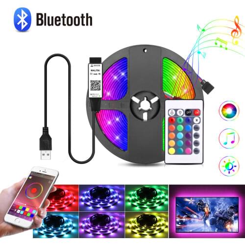 Bluetooth Smart Control LED Strip Light USB Neon RGB LED Light Tape 5m/10m/15m/20m Bedroom Wall TV Backlight Decor Lamp Rope
