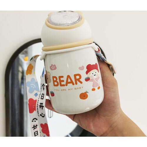 350ml Cartoon Mini Thermos Double Wall Stainless Steel Vacuum Flasks Portable Travel Childs Milk Thermal Cup Coffee Mug