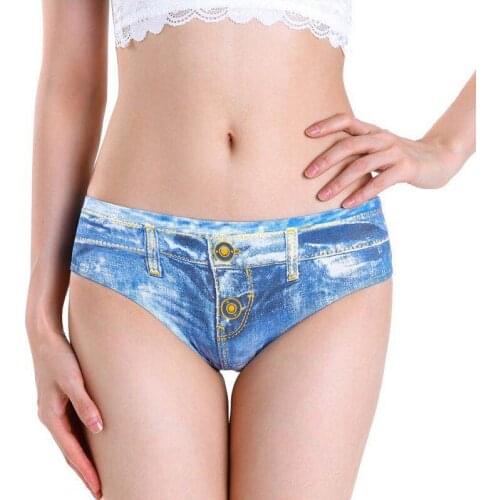 Panties women Underwear sexy cotton jeans printing lady briefs panties Girl briefs Hipster Teens female panties girls panties