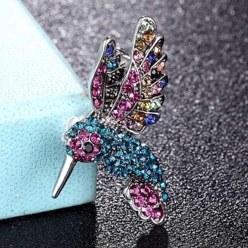 Top Quality Brand Vintage Jewelry Very Nicely Cute Birds Crystal Brooches Pin Collares Bijuterias Masculino Broach Bijoux Broche