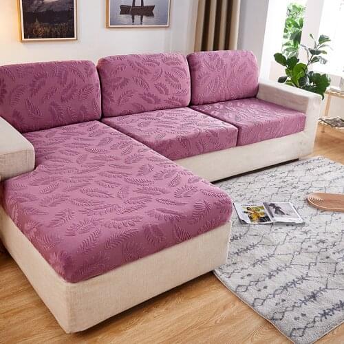 High Quality Sofa Seat Cover Non-slip Sofa Slipcovers Thick Leaf Jacquard Solid Soft Stretch Elastic Funiture Protector For Pets