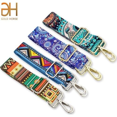 Women Colorful Fabric Shoulder Strap Lady Bag Accessories Adjustable Removable Wide Shoulder Crossbody Messenger Nylon Bag Strap