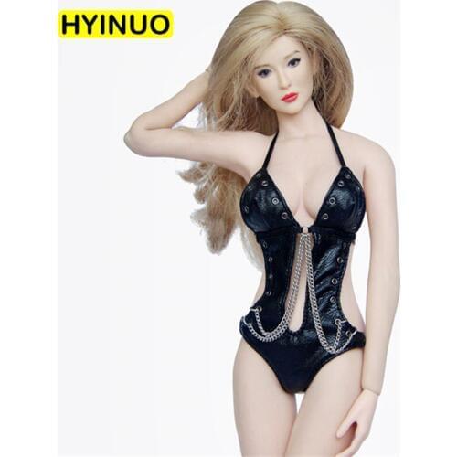 1/6 Scale HP048 Female Thong Erotic Sexy Underwear Women Siamese Swimsuit Clothes Clothing Set For 12" Action Figure Female Body