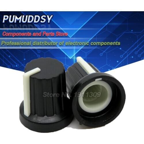 10PCS Hot Sale 6mm Shaft Hole Dia Plastic Threaded Knurled Potentiometer Knobs Caps wh148 AD2 KNOB CAP