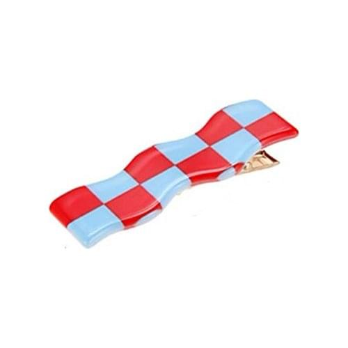 2021 Acrylic Resin Hairpin Plaid Acetate Hair Clips Geometric Colorful Wave Barrettes Alligator Hairdress Girls Hair Accessories