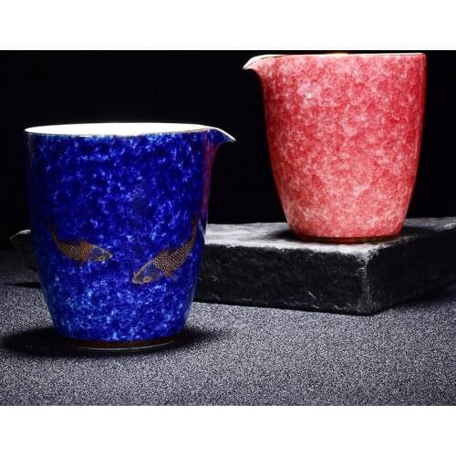 260ml Vintage Fair Cup Ceramic Fish Cups Creative Coffee Mug Chinese Kung Fu Tea Set Accessories Teaware Drinkware Decor Crafts