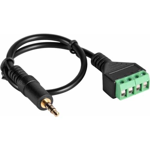 3.5mm TRRS Stereo 4 Pole Gold Plated Male Plug to 4Pin AV Screw Audio Video Shield 30cm Balun Terminal Connector Adapter Cable