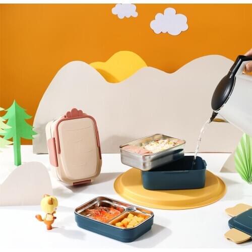 304 Stainless Steel Special Compartment Bento Box For Office Workers Portable Sealed Student Lunch Box