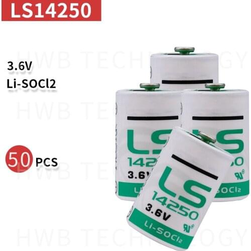 50PCS/LOT New Original SAFT LS14250 AA 3.6V 900mAh Thionyl Chloride Low Self-Discharge Lithium PLC Battery