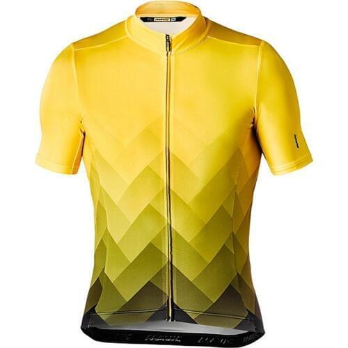 6XL 2019 Team Men MAVIC Cycling Jersey Yellow Summer Short Sleeve Bike Cycling Wear Bicycle Clothes Sportswear Ropa Ciclismo