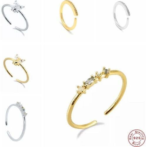 GS 925 Sterling Silver Three Zircon Colorful Resizable Rings Rainbow luxury Bee Charm Slim Circle Opening Rings Party Jewelry