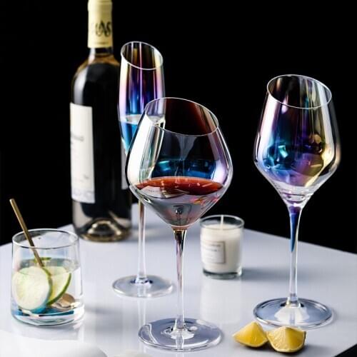 Rainbow Wine Glass Lon Plated Gradual Change Seven Color Goblet Northern Europe Dazzle Color Wine Cup Champagne Rd Wine Glases