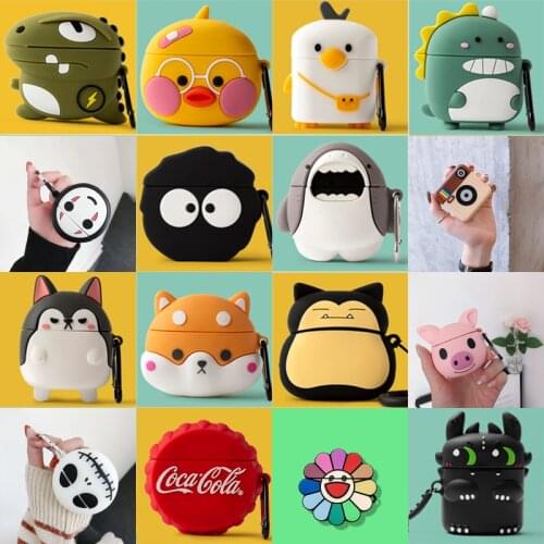 Headphone Case For Huawei Freebuds 3 Case Cute Cartoon Silicone 3D Earphone Cover Case with keychain headset cases Funda Capa