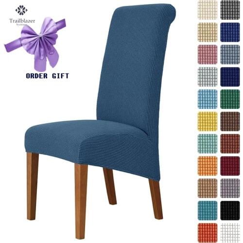 Jacquard XL Dining Chair Cover Extra Large Elastic Stretch Case for Chairs Spandex Long Back Chair Slipcover Kitchen