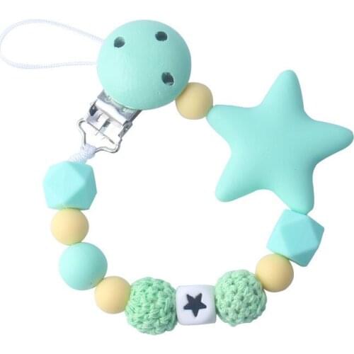 Tortoise Shape Silicone Pacifier Chain Clip Bead Bracelet Pendants Toy for Baby Infant Chew Rope Nipple Holder Bite Teether Gift