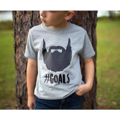 Goals beard Print Kids tshirt Boy t shirt For Children Toddler Clothes Funny Tumblr Top Tees Drop Ship CZ-1