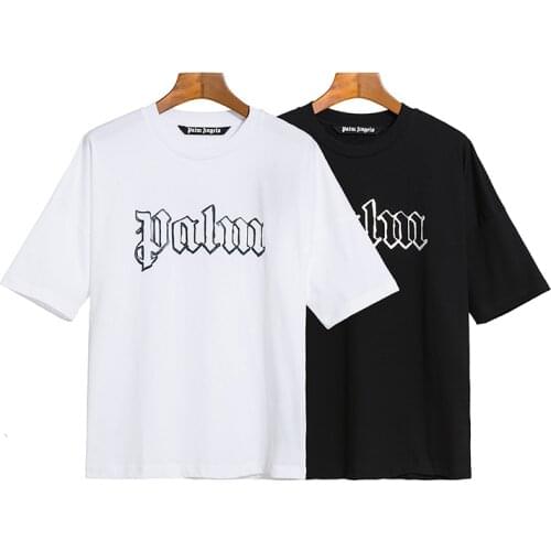 Palm Angels letter printing couple street hip-hop popular simple wild men and women short-sleeved T-shirt PA023