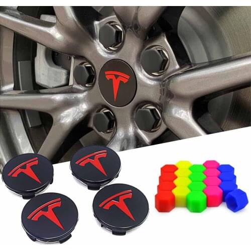 Wheel cap car accessories abs wheel center cap Silicone nut For tesla model 3 model s model x
