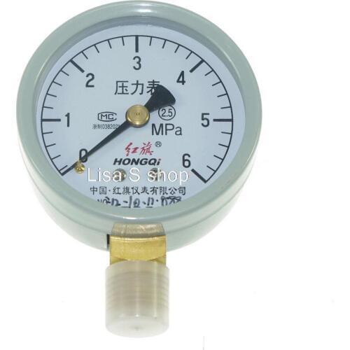 M14*1.5 60mm Dia 0-4/6Mpa Water Oil Hydraulic Air Pressure Gauge Universal Gauge