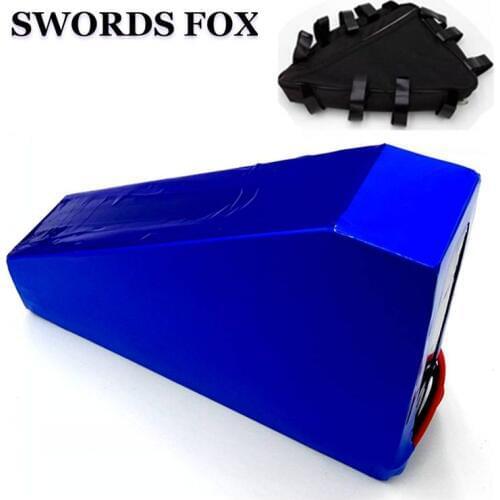 SWORDS FOX 51.8V 34AH 14S Ebike Triangle lithium battery 52V 34Ah battery pack for 8fun BBS03 48V 1000W FOR LG Cell with bag