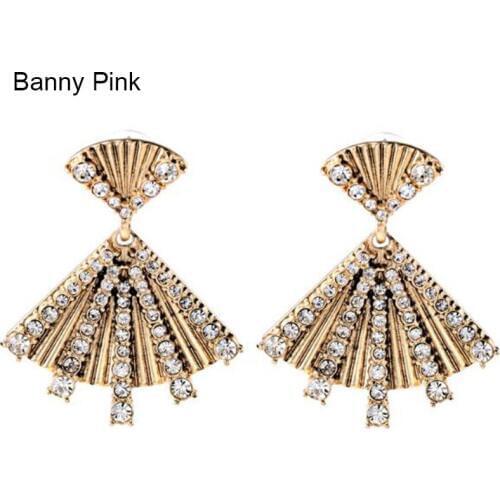 Cute Alloy Shell Pendant Studs Earrings For Women Sweety Rhinestone Post Earring Chunky Earring Fashion Jewelry Pendietes Bijous