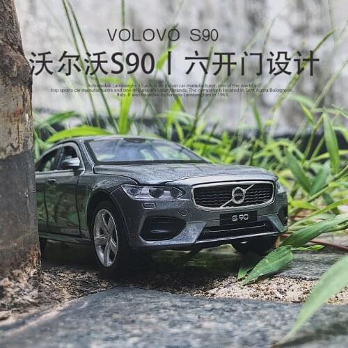 1:32 Volvo S90 Alloy Car Model 6 Door Sound And Light Pull Back Childrens Toy Car Boy Simulation Car Decoration Collection Gift