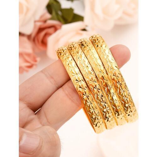 Fashion Dubai Bangle Jewelry Gold Color Dubai Bracelet for Men/Women Africa Arab Items wedding bridal party gifts