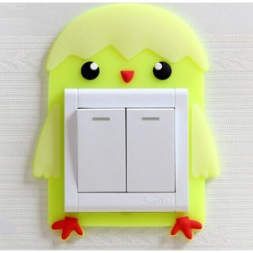 Cartoon Multiple Switch Lamp Holder Cover Luminous Switch Sticker Night Light Dust Protective Cover Kids Room Bedroom Art Decal