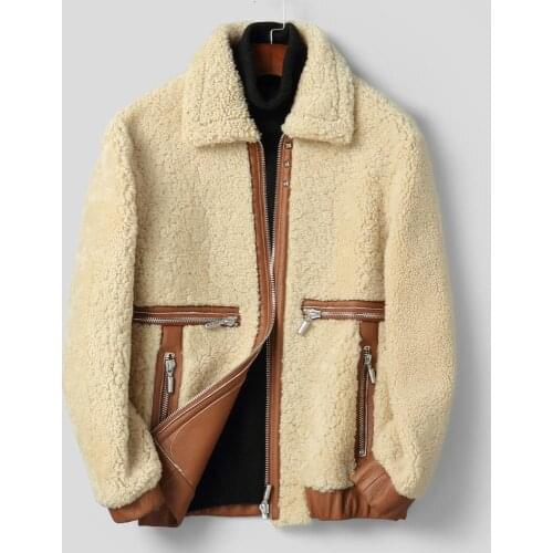 2020 New Original Ecology Sheepskin Shearling Fur Jackets Men Winter Real Fur Clothing
