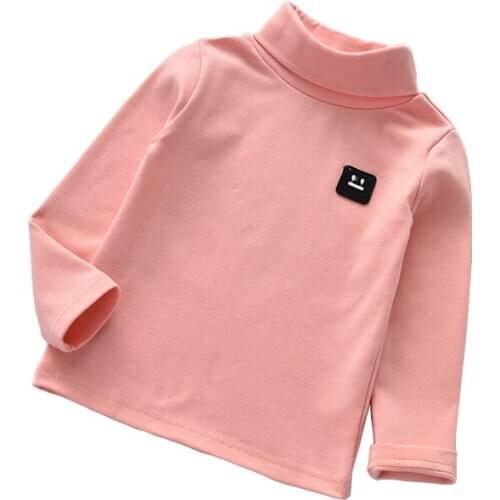 Baby Girl Clothes Boys Shirts For Children Clothes Cotton Girls Blouse Kids Clothes Toddler Blouse Turtleneck Blusas 6 Colors