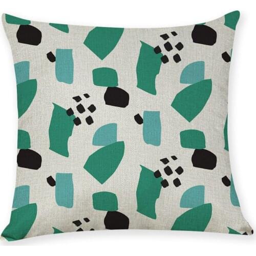 Creative Turquoise Pattern Cotton Linen Throw Pillow Case Cover New Home Office Decorative
