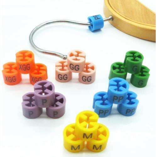 Plastic Hanger Size Markers Printing PP P G GG XGG M round cube circle tube garment sizer clothes hanger size organizer divider