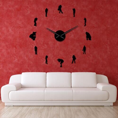 Professional photographer Take Photos DIY Large Wall Clock Cool Cameramen Wall Clock With Mirror Lensman Number Stickers